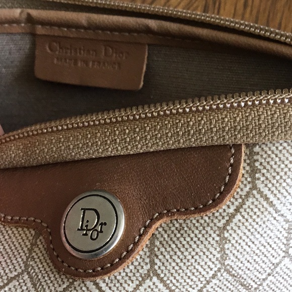 Christian Dior Vintage Leather and Monogram coated canvas Cosmetic bag. - Picture 3 of 12